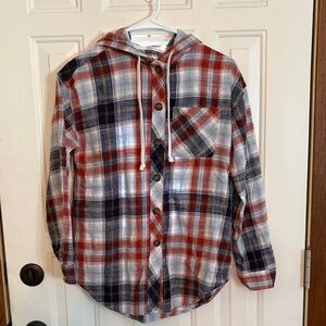 Maurices Flannel Plaid Hoodie
